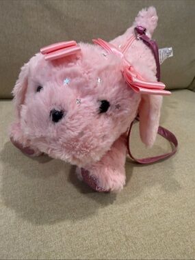 Pink Plush Puppy Crossbody Bag for Kids